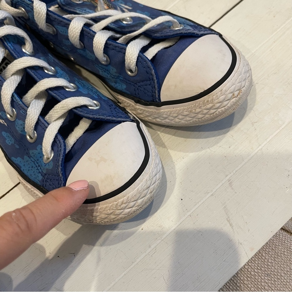 CONVERSE - Boy’s (Sz 2) Blue Dinosaur Beach Party Shoes 664247C - Picture 10 of 11